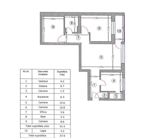 Apartament cu 3 camere semidecomandat în Drumul Taberei — fotografia 1