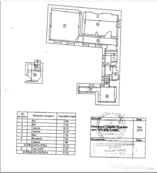 Apartament cu 2 camere decomandat în Central