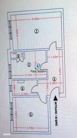 Apartament cu 2 camere decomandat în Precista