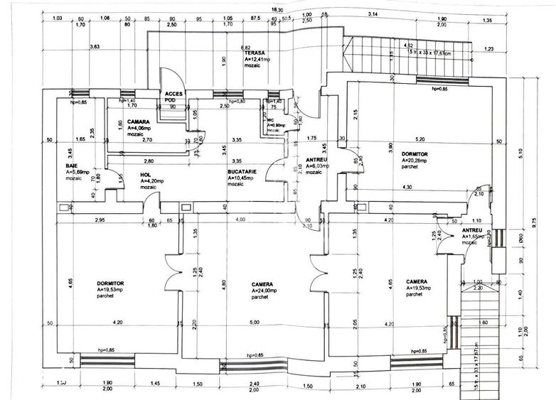 Casă cu 6 camere cu Teren 541 Mp în Complex Studențesc