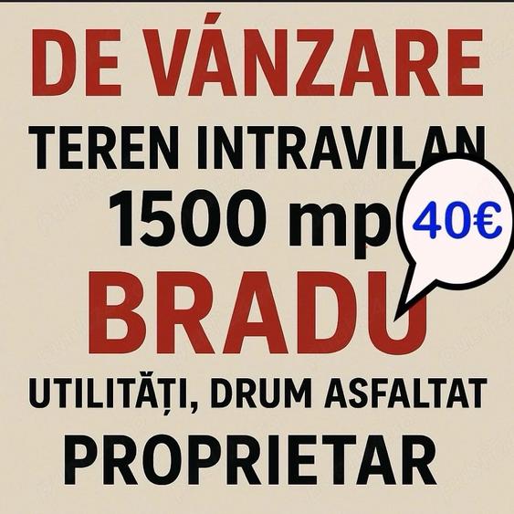 Teren de 1467 mp, în Bradu