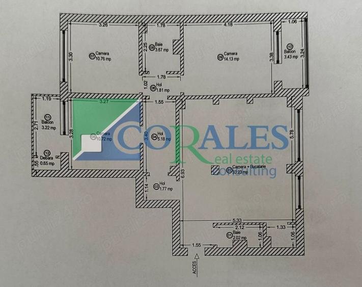 Apartament cu 4 camere decomandat, mobilat în Circumvalațiunii