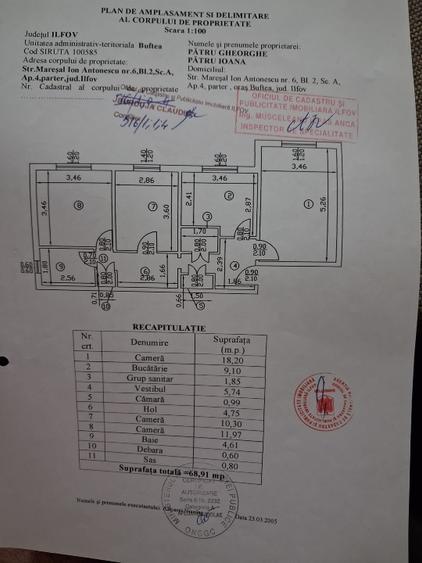 de vanzare ap 3 camere ,decomandat - 1