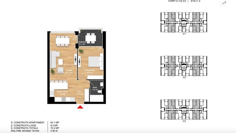 Apartament cu 2 camere în Pipera — fotografia 3