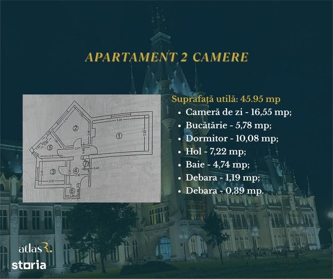 Apartament cu 2 camere în Canta