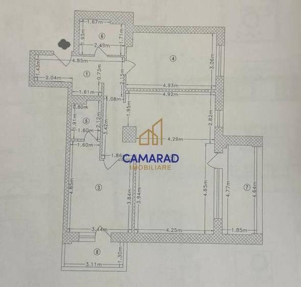 Apartament cu 3 camere decomandat, mobilat în Dristor