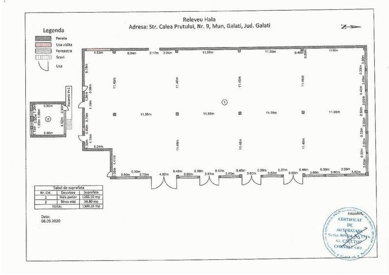 Spațiu industrial, de 267.89999389648 mp, în Est