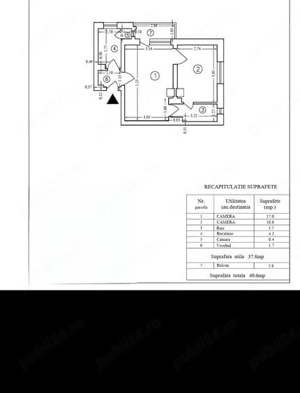 Apartament cu 2 camere semidecomandat în Floreasca