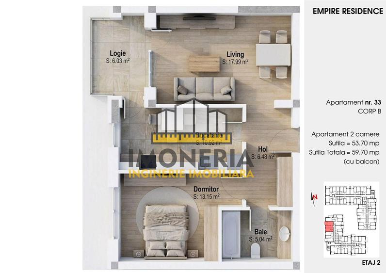 Apartament cu 2 camere decomandat în Sălăjan