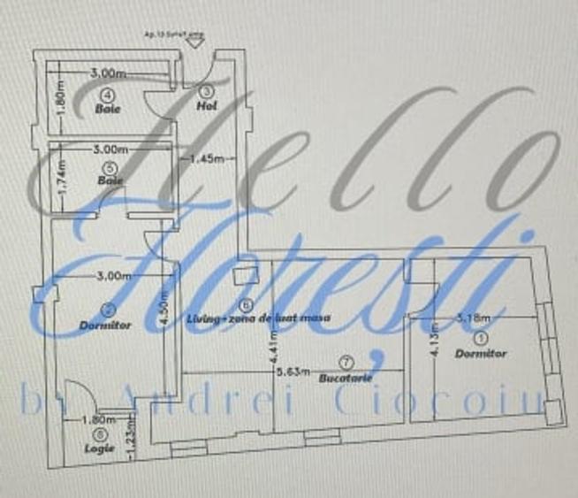 Apartament cu 3 camere semidecomandat în Dâmbul Rotund