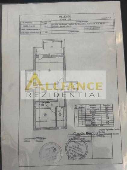 Apartament cu 3 camere decomandat în Central
