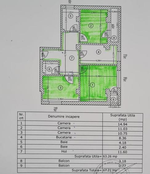 Apartament 3 camere decomandat 2 grupuri sanitare Popesti Leordeni - 6