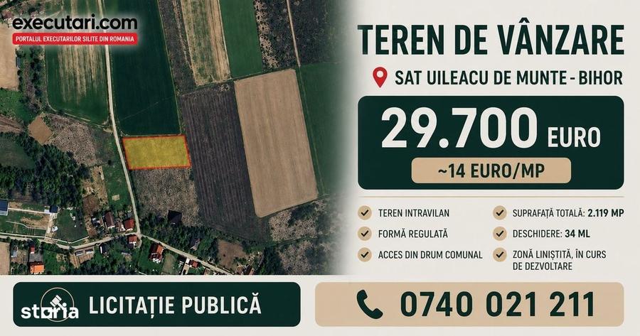 Teren intravilan 2.119 mp, Sat Uileacu de Munte - BH - 1