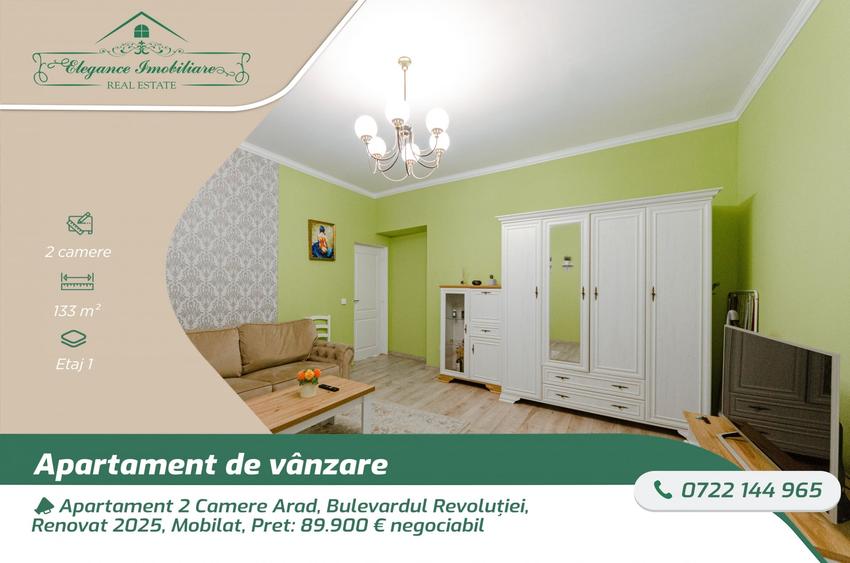 Apartament cu 2 camere semidecomandat, mobilat în Ultracentral