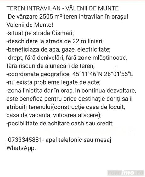 Teren de 2505 mp, în Central