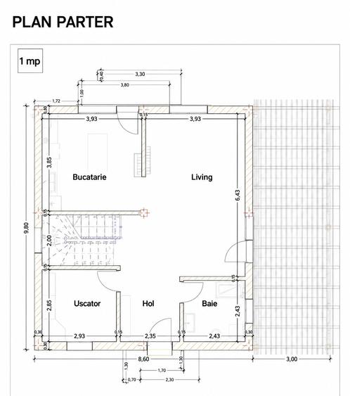 Casă individuală cu 4 camere cu Teren 320 Mp în Costi