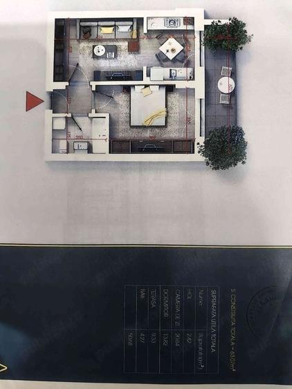 Apartament cu 2 camere semidecomandat în Titan