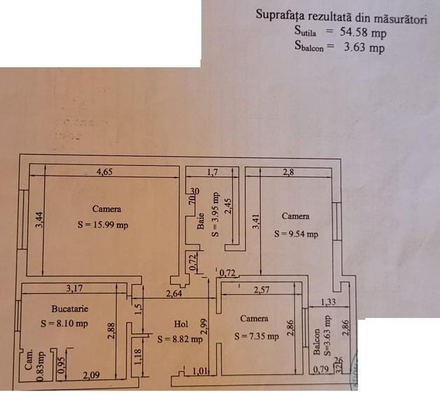 Apartament cu 3 camere semidecomandat în Inel II