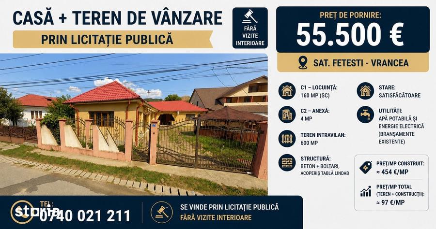 Casă cu 3 camere cu Teren 600 Mp în Câmpuri
