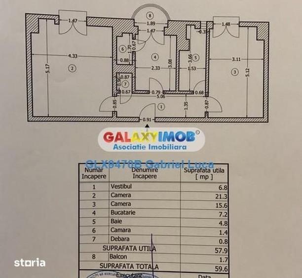 Apartament cu 2 camere decomandat în Centrul Istoric