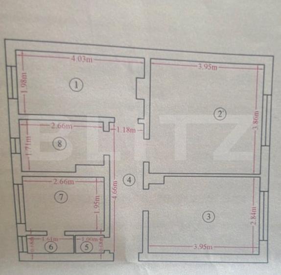 Apartament cu 3 camere decomandat, mobilat în Miroslava