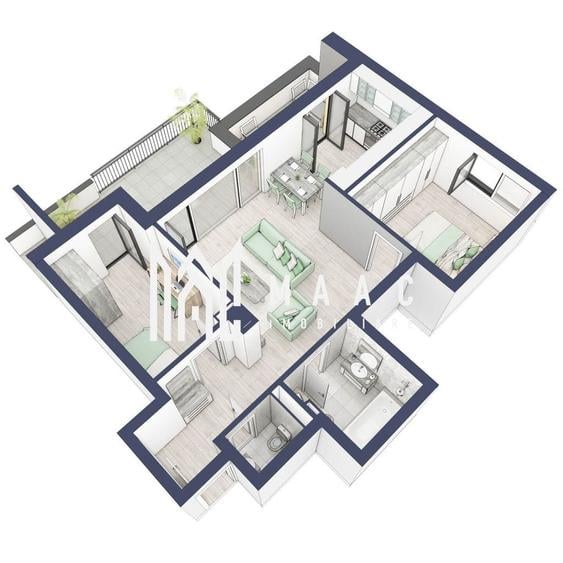 Apartament cu 3 camere în Turnișor