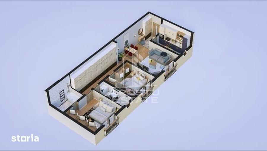 Apartament cu 3 camere în Plopi