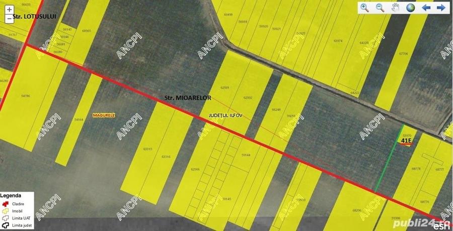Teren INTRAVILAN oras Magurele, 1.000 mp, deschidere 34,5 m - 1