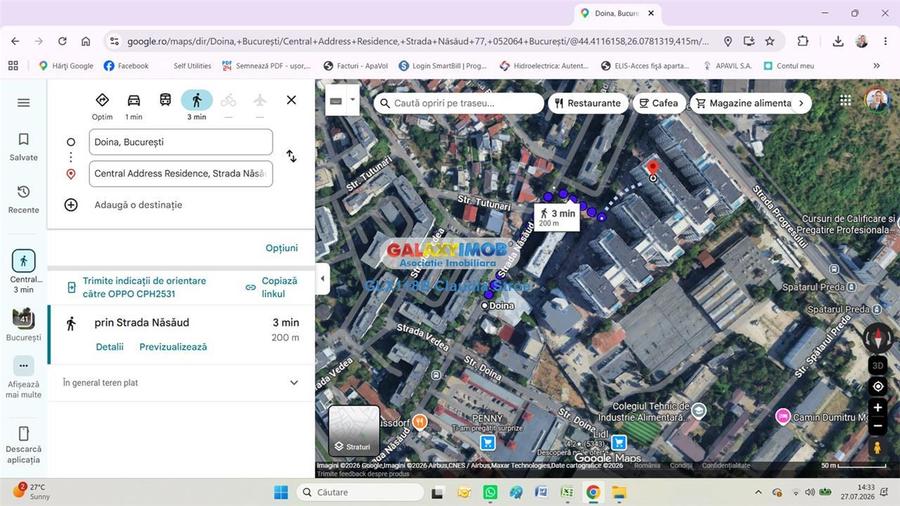 Apartament cu 2 camere semidecomandat, mobilat în 13 Septembrie