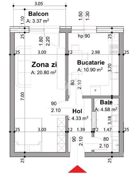Garsonieră decomandată în Banat
