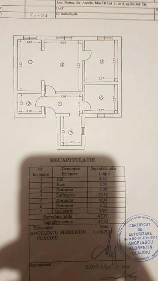 Apartament cu 3 camere semidecomandat în Central