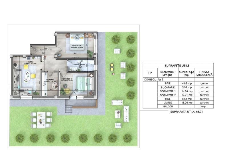 Apartament cu 3 camere în Lunca Cetățuii
