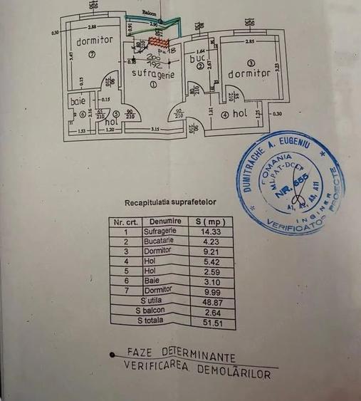 Apartament cu 3 camere semidecomandat în Găvana