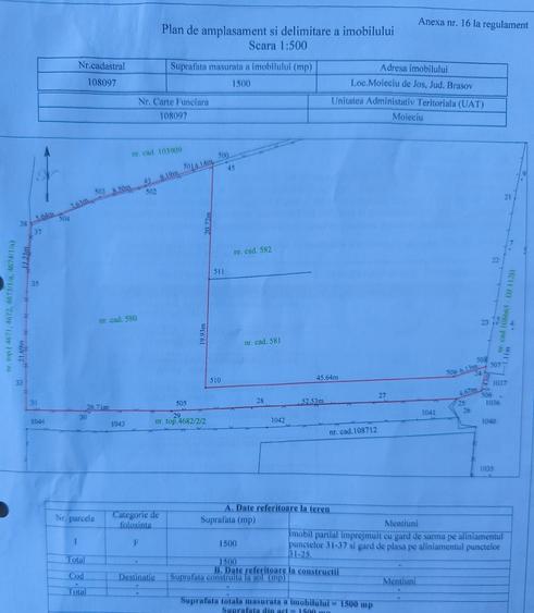 Teren de 1500 mp, în Moieciu