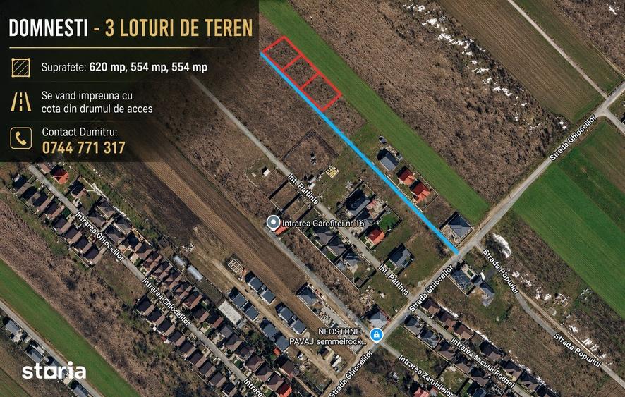 Teren de 1700 mp, în Domnești