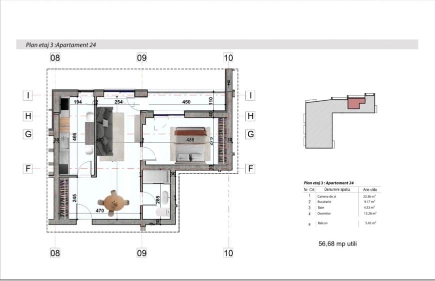 Apartament cu 2 camere decomandat în Nicolae Grigorescu