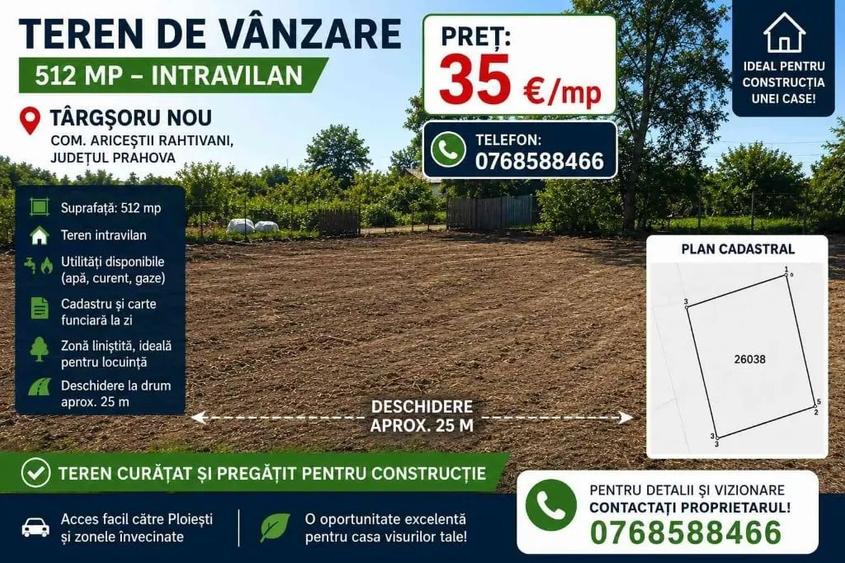 Teren de 512 mp, în Târgșoru Nou