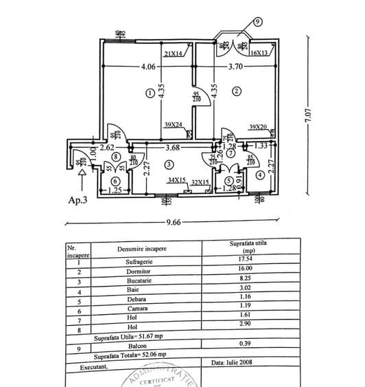 Apartament cu 2 camere decomandat în Ultracentral