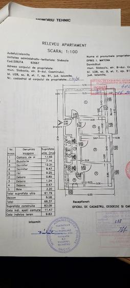 Apartament cu 3 camere decomandat în Central