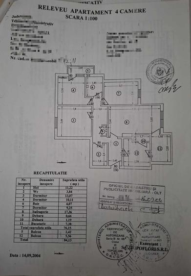 Apartament cu 4 camere decomandat în Central