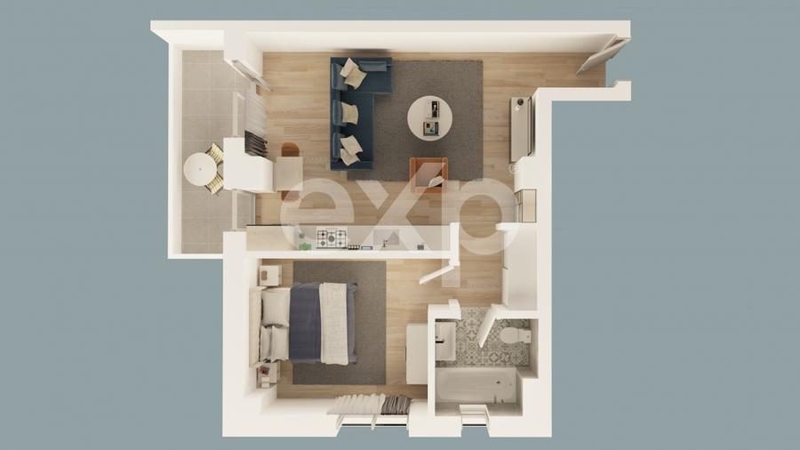 Apartament cu 2 camere semidecomandat în Mioveni