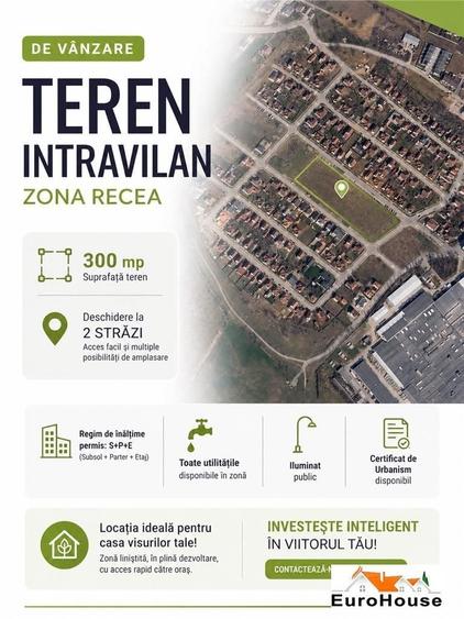Teren Intravilan De Vanzare I Recea I 300mp I S+P+E I - 1