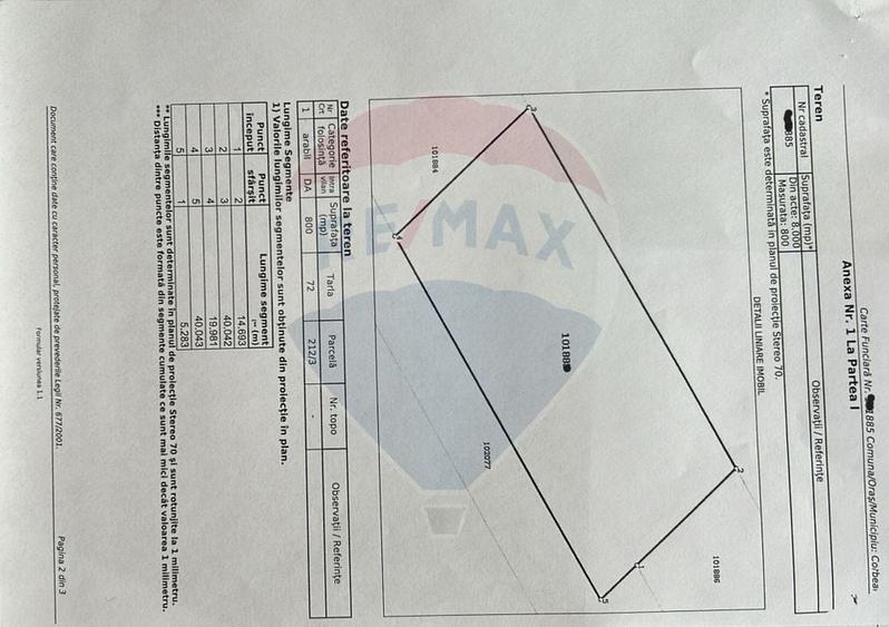 Teren Construcții intravilan de 1070 mp, în Corbeanca