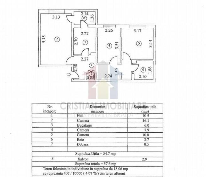 Apartament cu 3 camere decomandat în Călărași