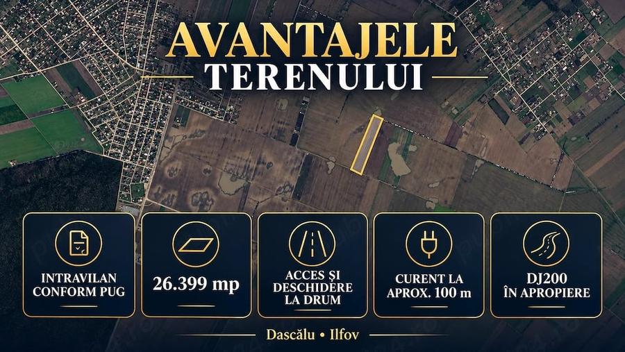 Teren de 26400 mp, în Dascălu