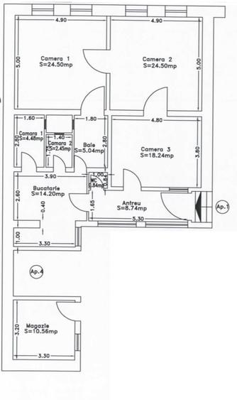 Duplex cu 3 camere cu Canalizare în Odobescu