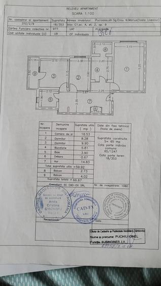 Apartament cu 3 camere decomandat în Central