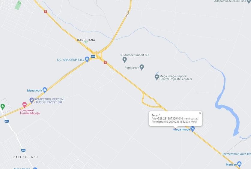 Teren Construcții extravilan de 528 mp, în Sud