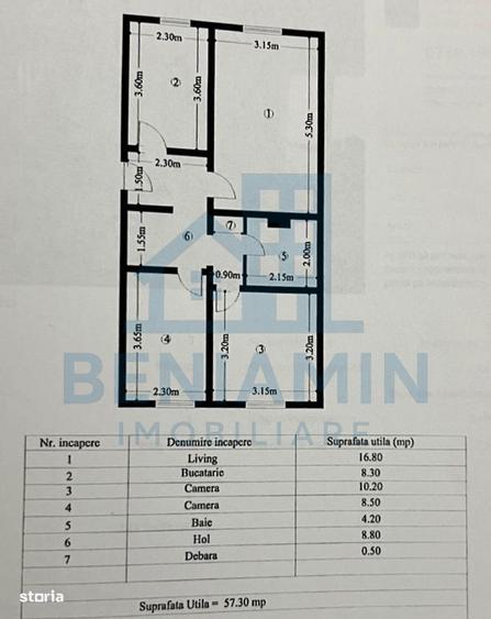 Apartament cu 3 camere decomandat în Scriitorilor