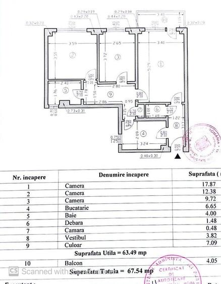Apartament cu 3 camere, mobilat în Gorjului